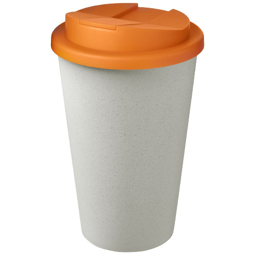 Gobelet recyclé personnalisé 350 ml Americano® Eco Orange et Blanc